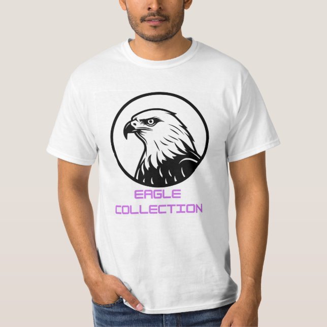 T-shirt Majestic Black & White Eagle Head Emblem (Devant)