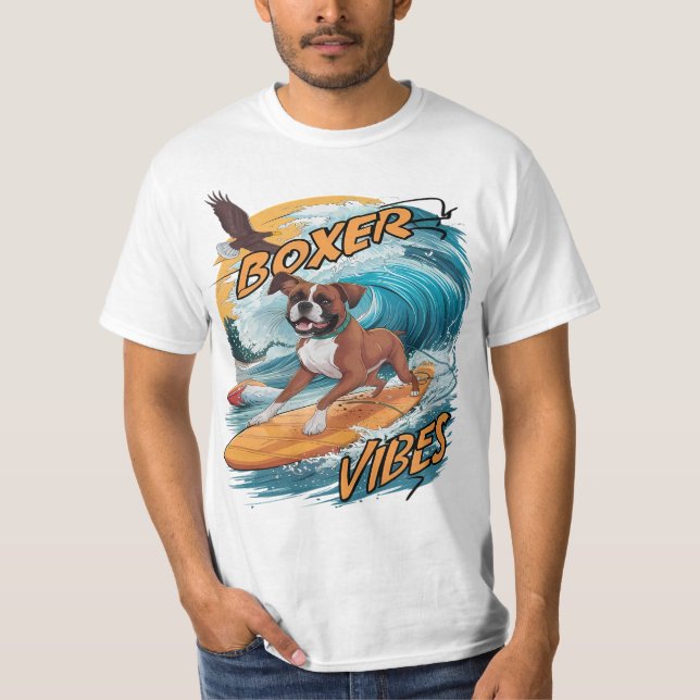 T-shirt Majestic Boxer Surfer Conquérir des vagues (Devant)