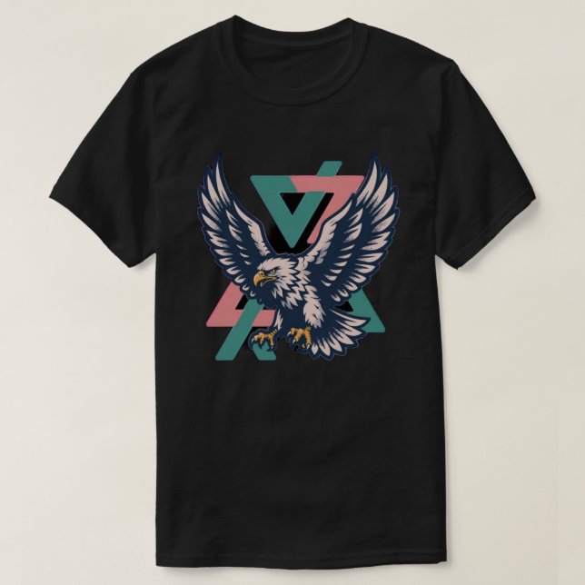 T-Shirt Majestic Eagle Géométrique (Design devant)