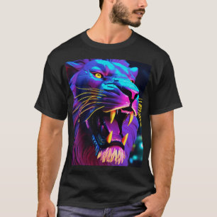 T-shirt Majestic géométrique Tête de lion Isométrique