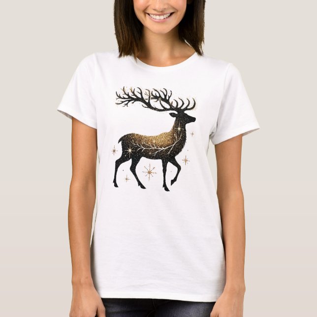 T-shirt Majestic Gold Starry Reindeer (Devant)