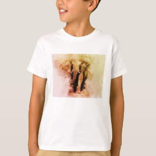 T-shirt Majestic Homme African Elephant Walking Aquarelle