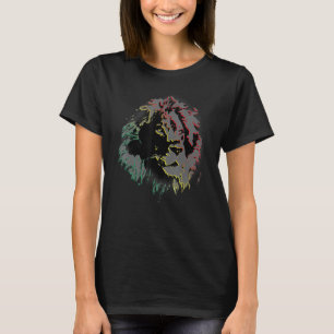 T-shirt Majestic Lion Face Rasta Couleurs Silhouette Style