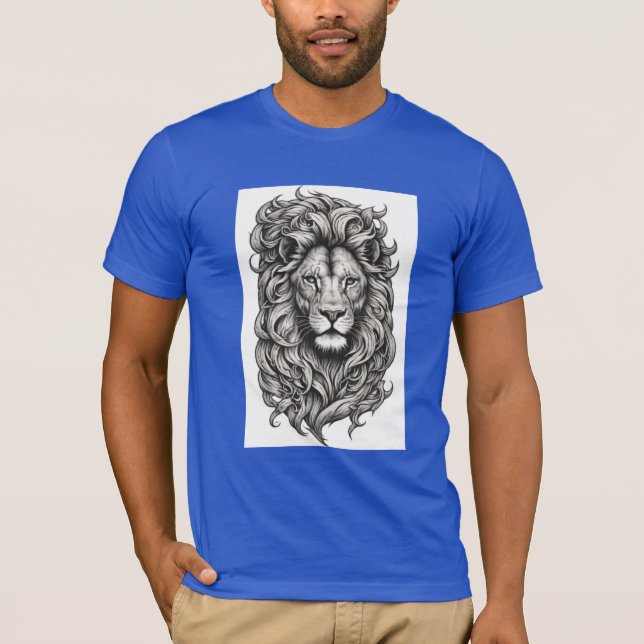 T-shirt Majestic Lion Friendship Tattoo Design (Devant)