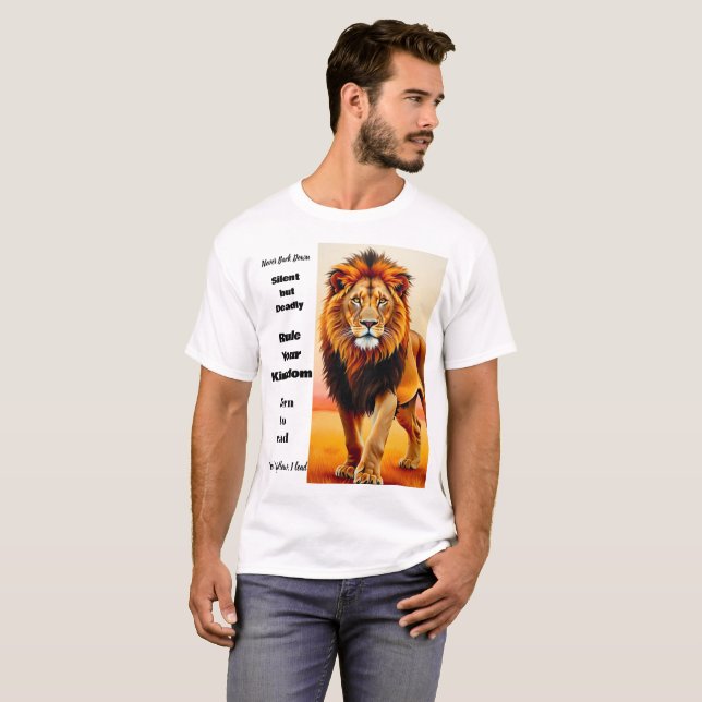 T-shirt Majestic Lion King Inspirational Quote Art (Devant entier)