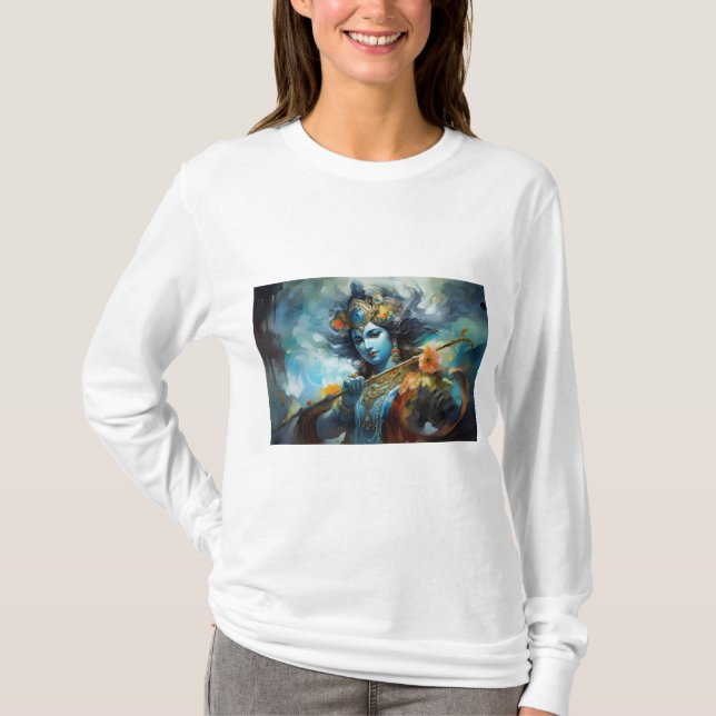 T-shirt Majestic Lord Rama : Un portrait divin de la force (Devant)