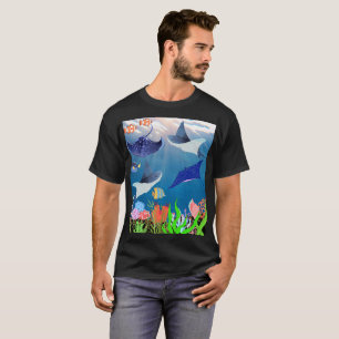 T-shirt Majestic Manta Rays Sous Bleu Merveille sous l'eau