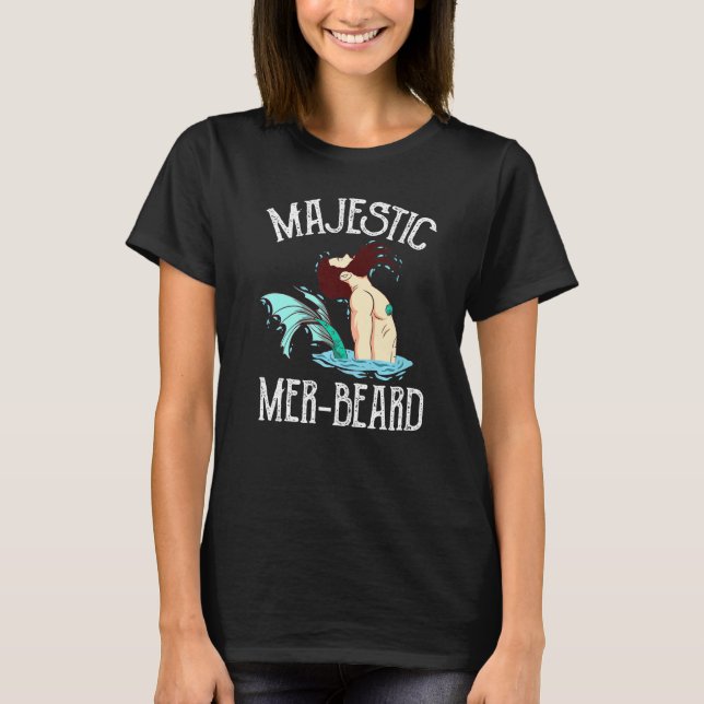 T-shirt Majestic Mer Beard Merman Manly Merman (Devant)
