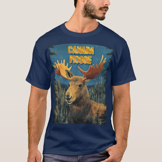 T-shirt Majestic Moose Canada - Un hommage audacieux à la  (Devant)