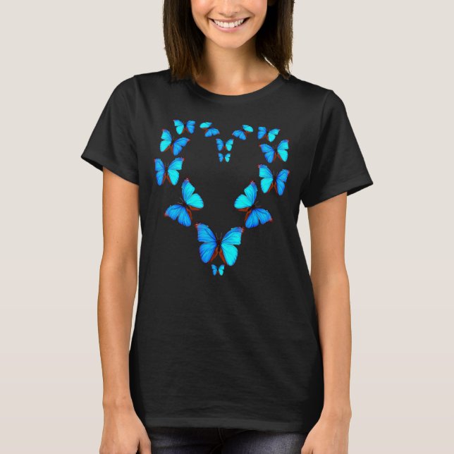 T-shirt Majestic Papillon Bleu papillon Morpho 1 (Devant)