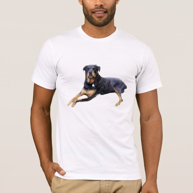 T-shirt Majestic Rottweiler: Serenity in Strength (Devant)