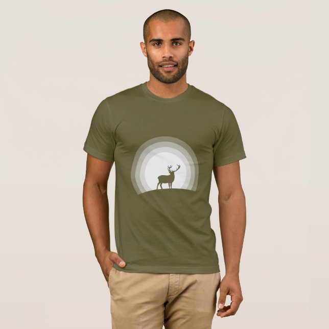 T-shirt Majestic Stag Silhouette Under Lunar Light (Devant entier)
