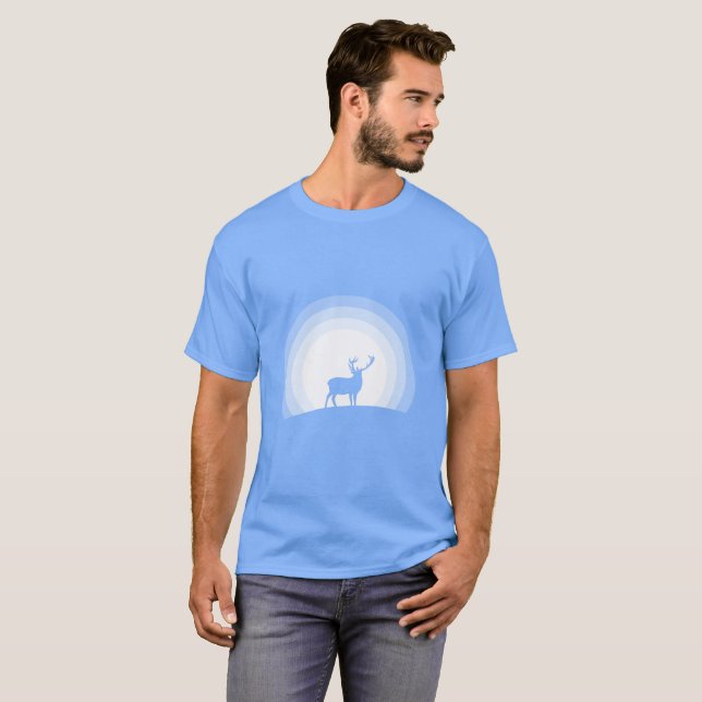 T-shirt Majestic Stag Silhouette Under Lunar Light (Devant entier)