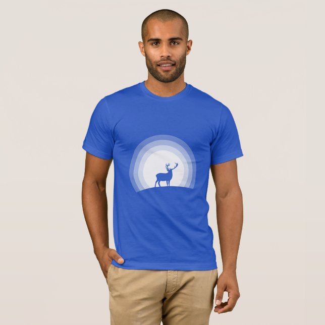 T-shirt Majestic Stag Silhouette Under Lunar Light (Devant entier)