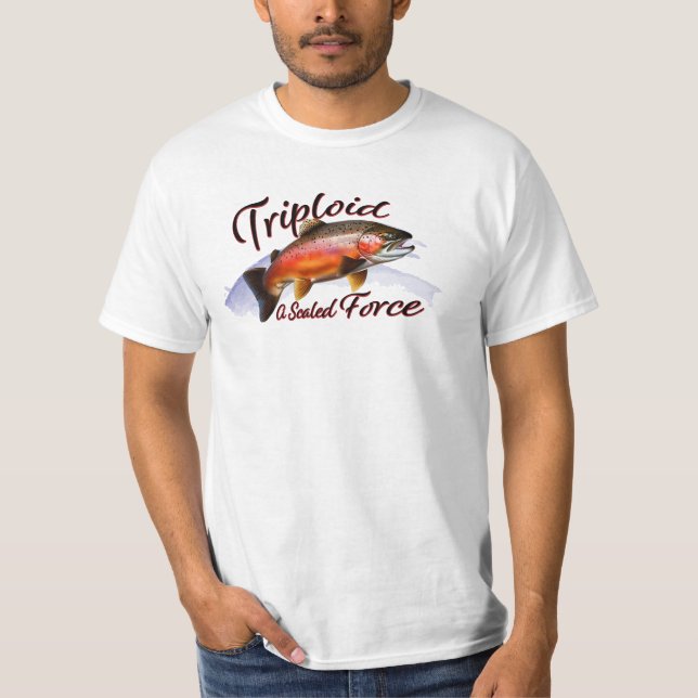 T-shirt Majestic Triploid Rainbow Trout "A Scaled Force" (Devant)