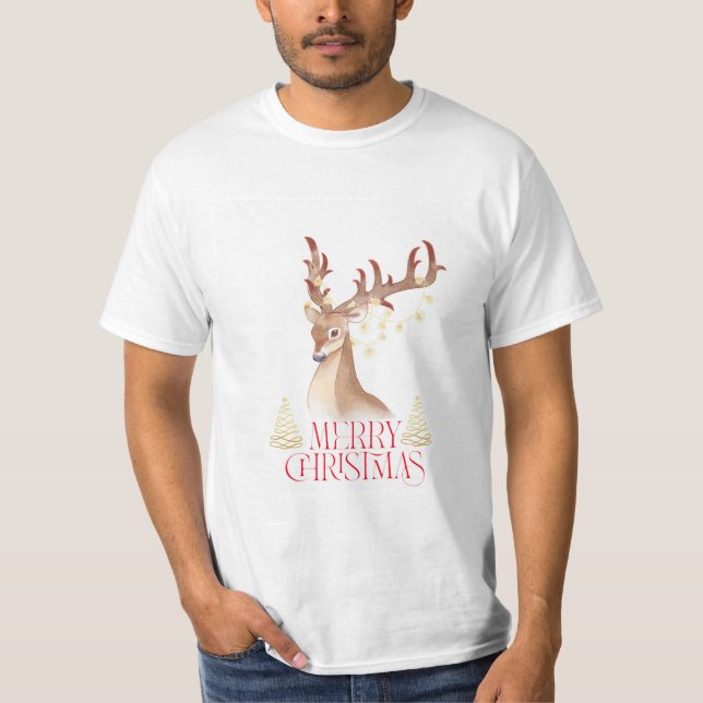 T-shirt Majestic White Deer Nature Tee (Devant)