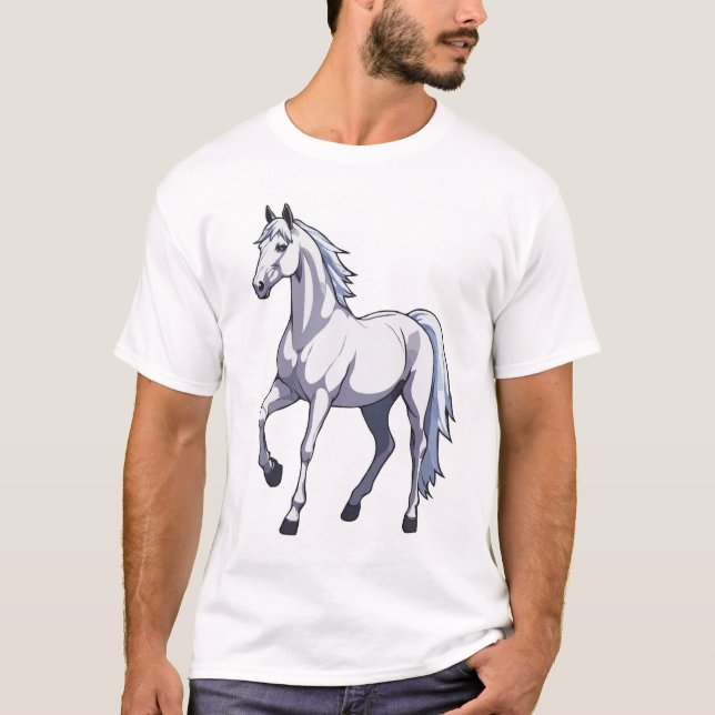T-shirt Majestic White Stallion - Un symbole de la liberté (Devant)
