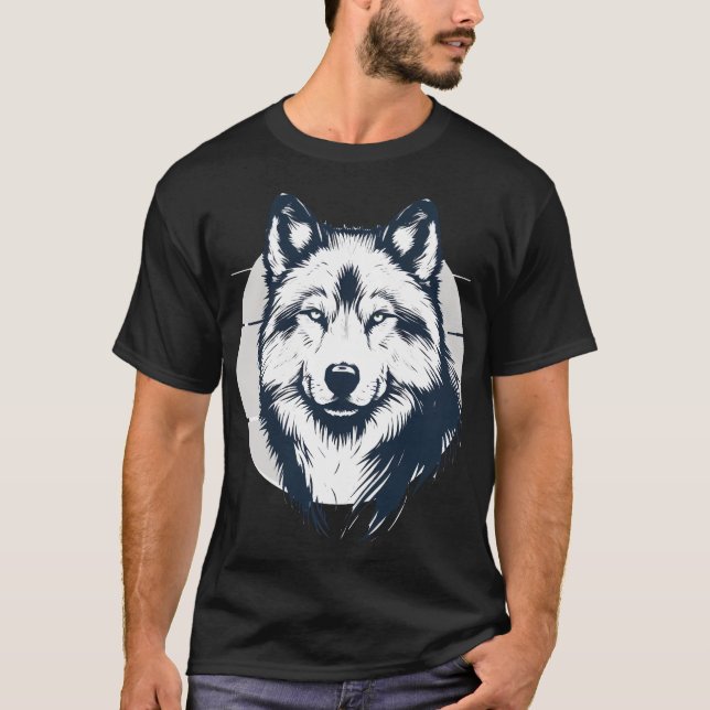 T-shirt Majestic Wolf  - Tribal Graphic, Unisex (Devant)