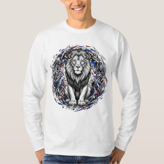 T-shirt Majestueux Chaos : Le Tee Lion Sketch-Art
