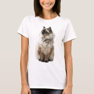 T-shirt Majestueux Chat Siamois à Poils Longs et Élégant