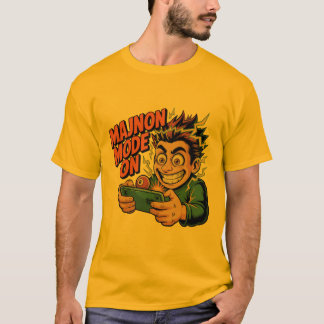 T-shirt MAJNON MODE ON – Funny Gamer with 8‑Ball T