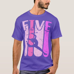 T-shirt Majorette fille 5e anniversaire Baton Twirling