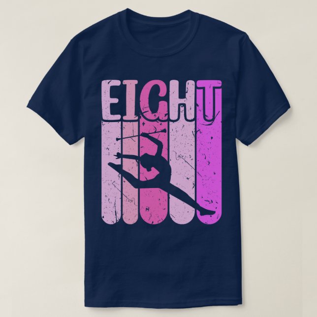 T-shirt Majorette fille 8e anniversaire Baton Twirling (Design devant)