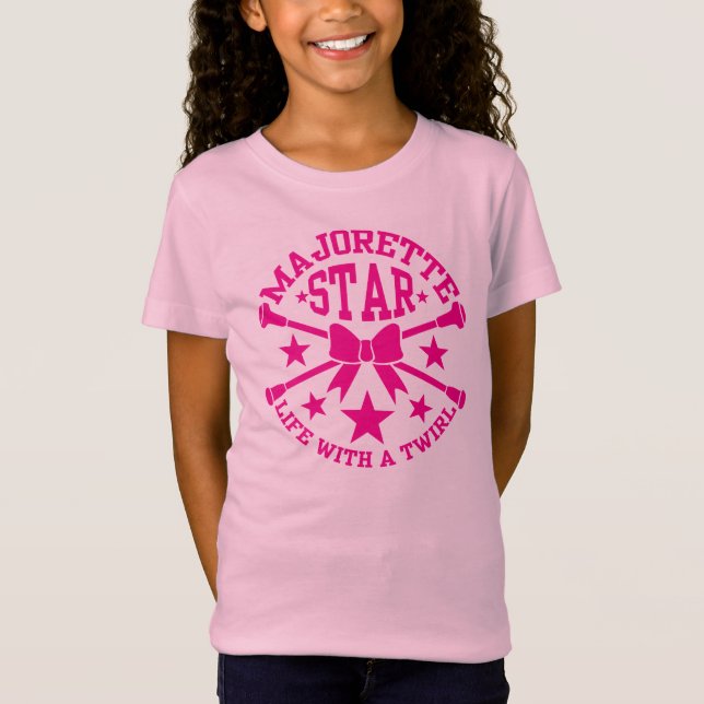 T-Shirt Majorettes, Étoile Majorque, Batons Croisés (Devant)