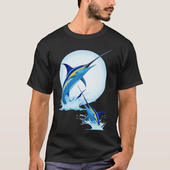 T-shirt Maka bleu jaillissant de l'océan (Devant)