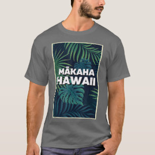 T-shirt Makaha Hawaii Beaches Palm Leaves Summer Art 