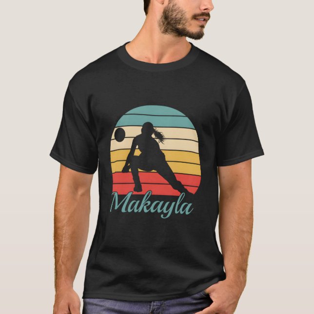 T-shirt Makayla Nom Volley-ball personnalisé (Devant)