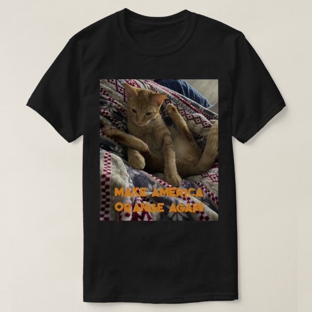 T-shirt Make America Orange Again (hommage aux chats orang (Design devant)