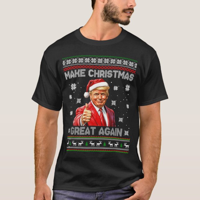 T-shirt Make Christmas Great Again Xmas Funny Trump Pajama (Devant)