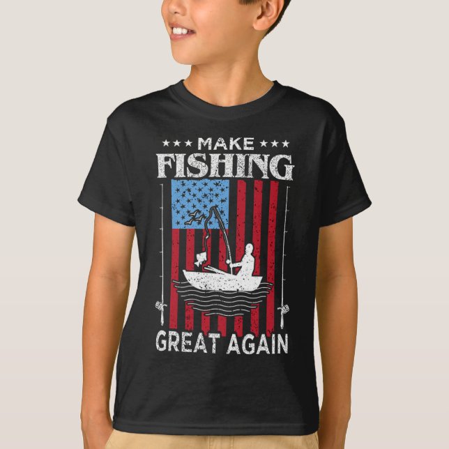 T-shirt Make Fishing Great Again Trump Funny Fisherman Ang (Devant)