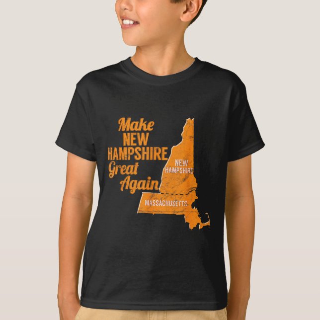 T-shirt Make New Hampshire Great Again Build A Wall  (Devant)