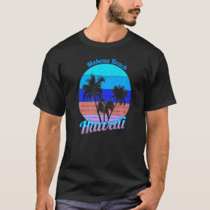 T-shirt Makena Beach Hawaii Palmiers tropicaux rétro Vaca