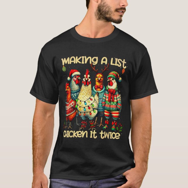T-shirt Making A List Chicken It Twice Funny Mama Chicken  (Devant)