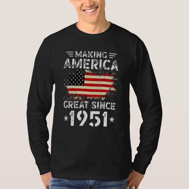 T-shirt Making America Great Since 1951 USA Flag Retro Bir (Devant)