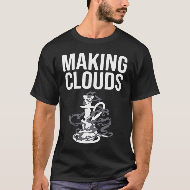 T-shirt Making Clouds Shisha Hookah Smoking (Devant)