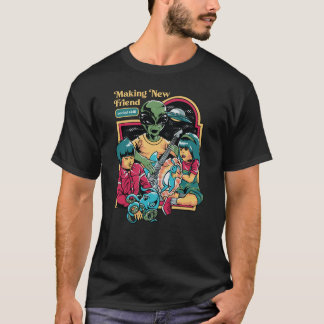 T-shirt Making New Friends – Alien Social Skill Vintage