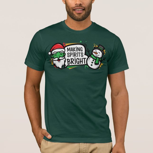 T-shirt Making Spirits Bright Noël (Devant)