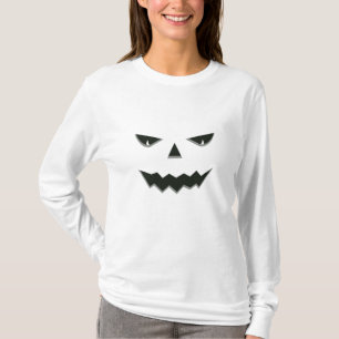 T-shirt Mal Éffrayant Citrouille Face Jack O'Lantern Hallo