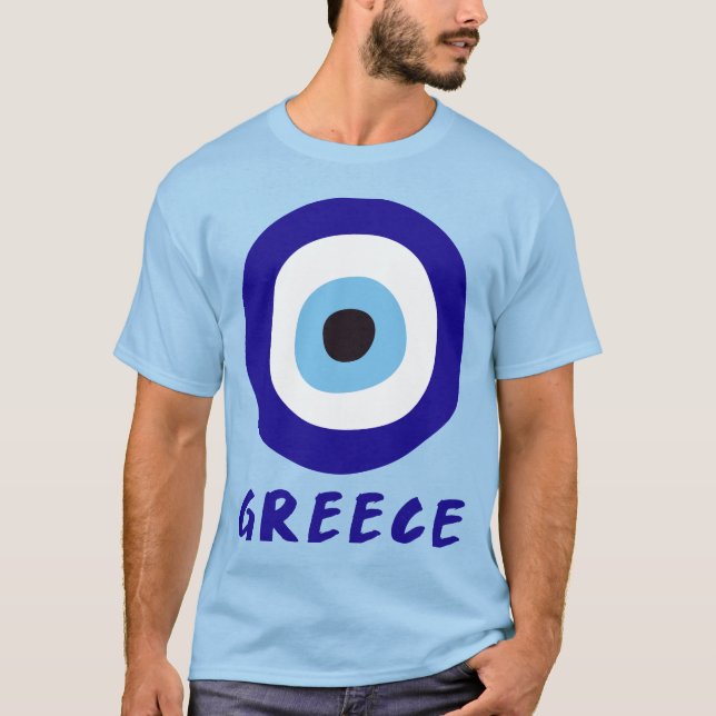T-shirt Mal Eye de Grèce bleu (Devant)