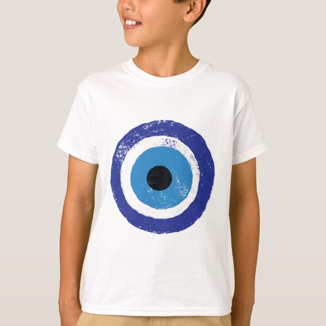 T-shirt Mal Oeil Artiste Bleu Grec (Devant)