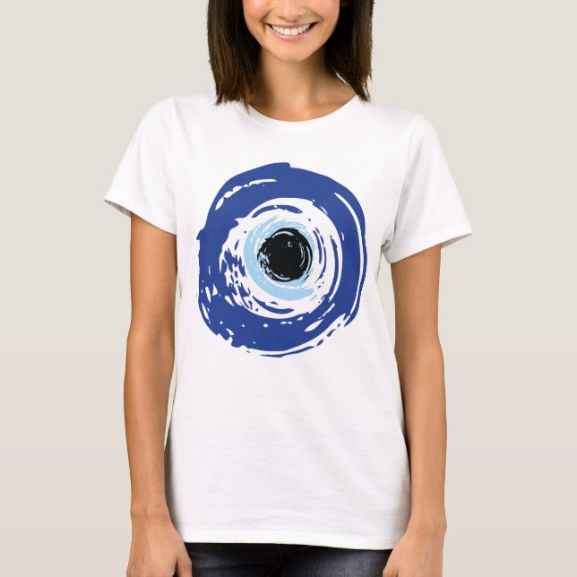 T-shirt Mal Oeil Artiste Bleu Grec (Devant)
