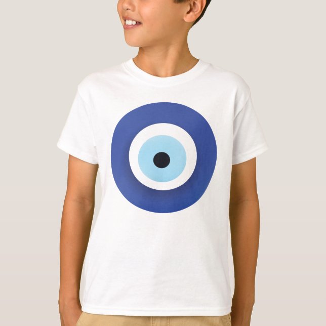 T-shirt Mal Oeil Artiste Bleu Grec (Devant)