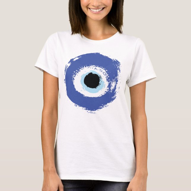 T-shirt Mal Oeil Artiste Bleu Grec (Devant)