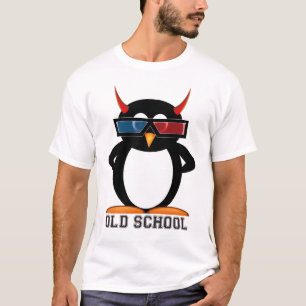 T-shirt Mal Penguin™ de la vieille école 3D