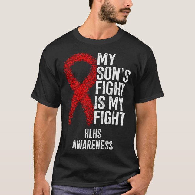 T-shirt Maladie cardiaque cyanogène Le combat de mon fils  (Devant)