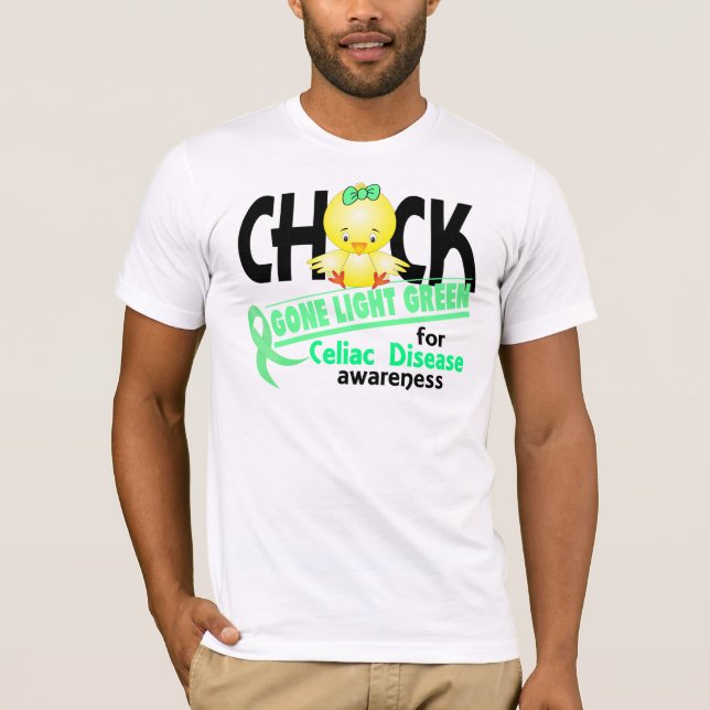 T-shirt Maladie coeliaque 2 vert clair allés par poussin (Devant)